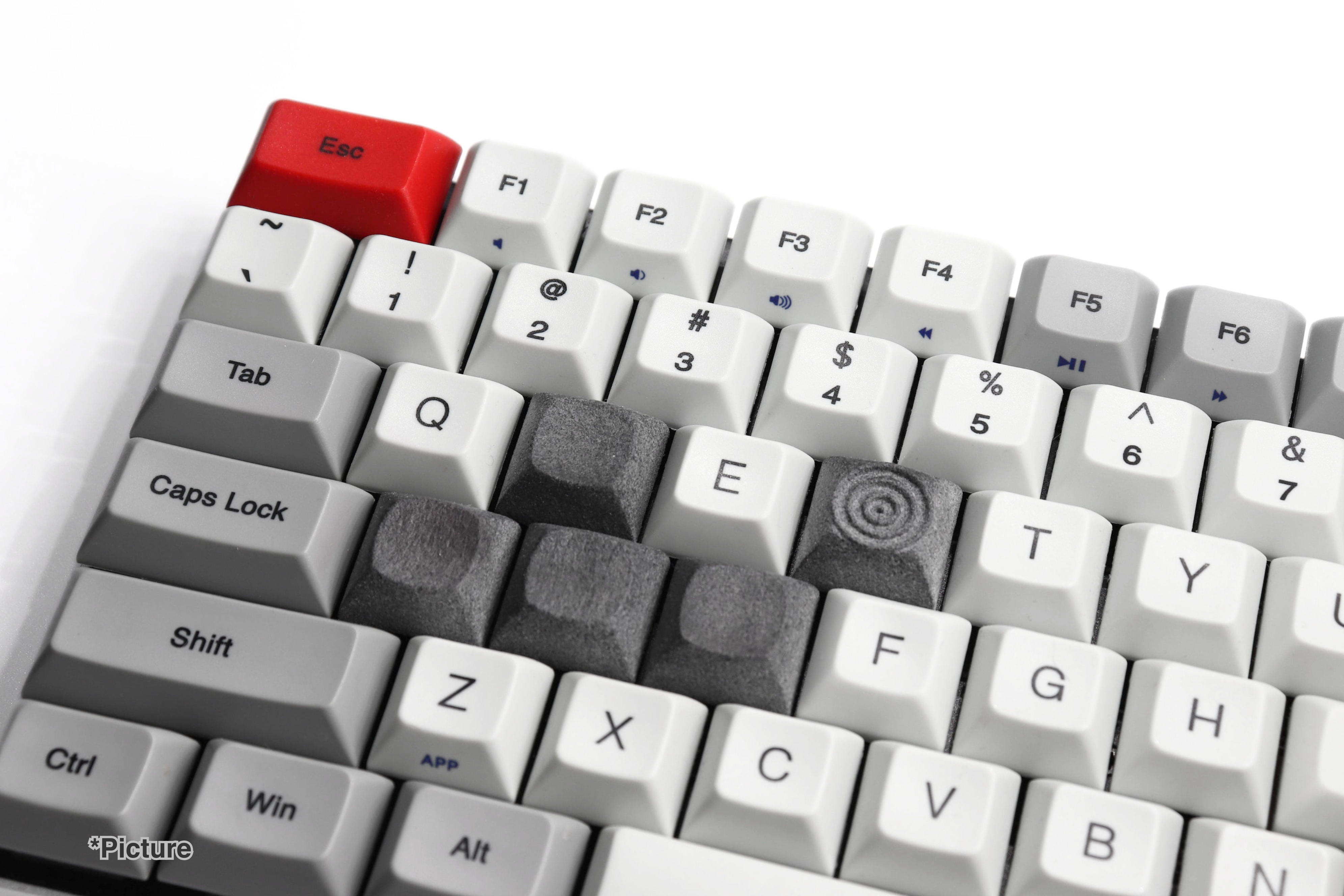 DSA Keycaps Shown in Blank and Ripple Design