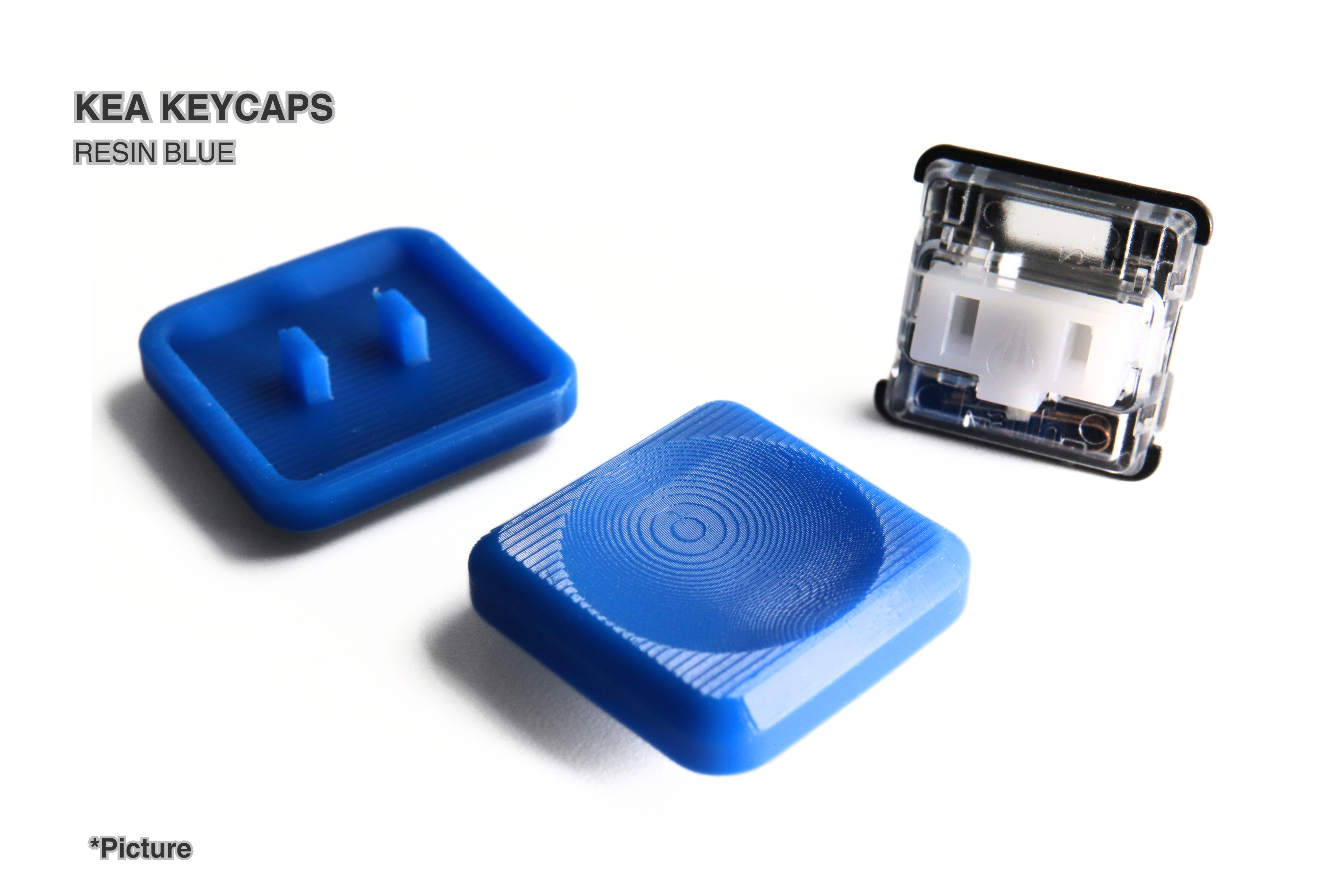 KEA Keycaps Shown in Resin Blue