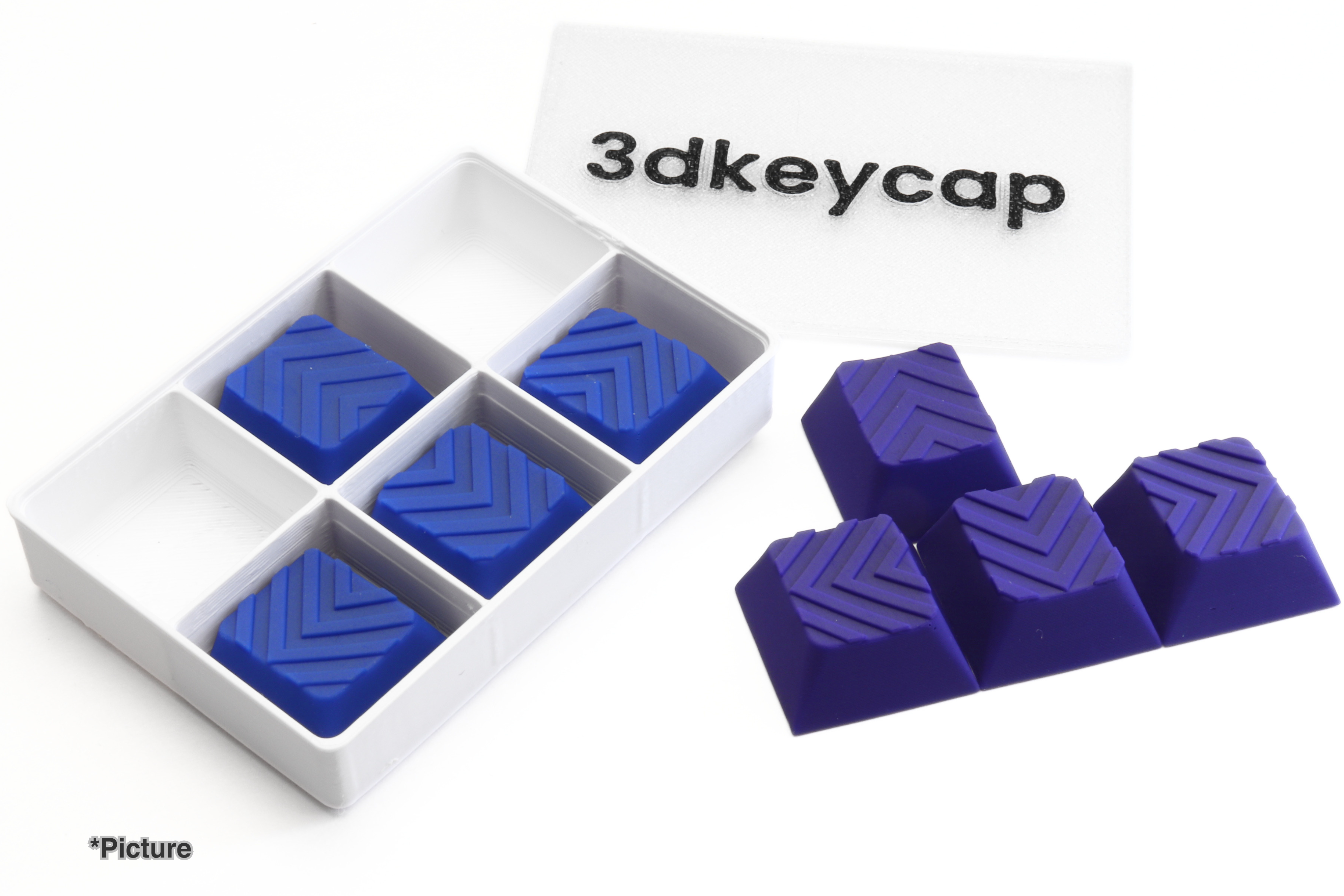 Cherry Arrow Keycap Set Shown in Resin Black and Purple