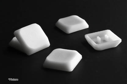 Choc Nuphy Keycaps Shown in White Resin