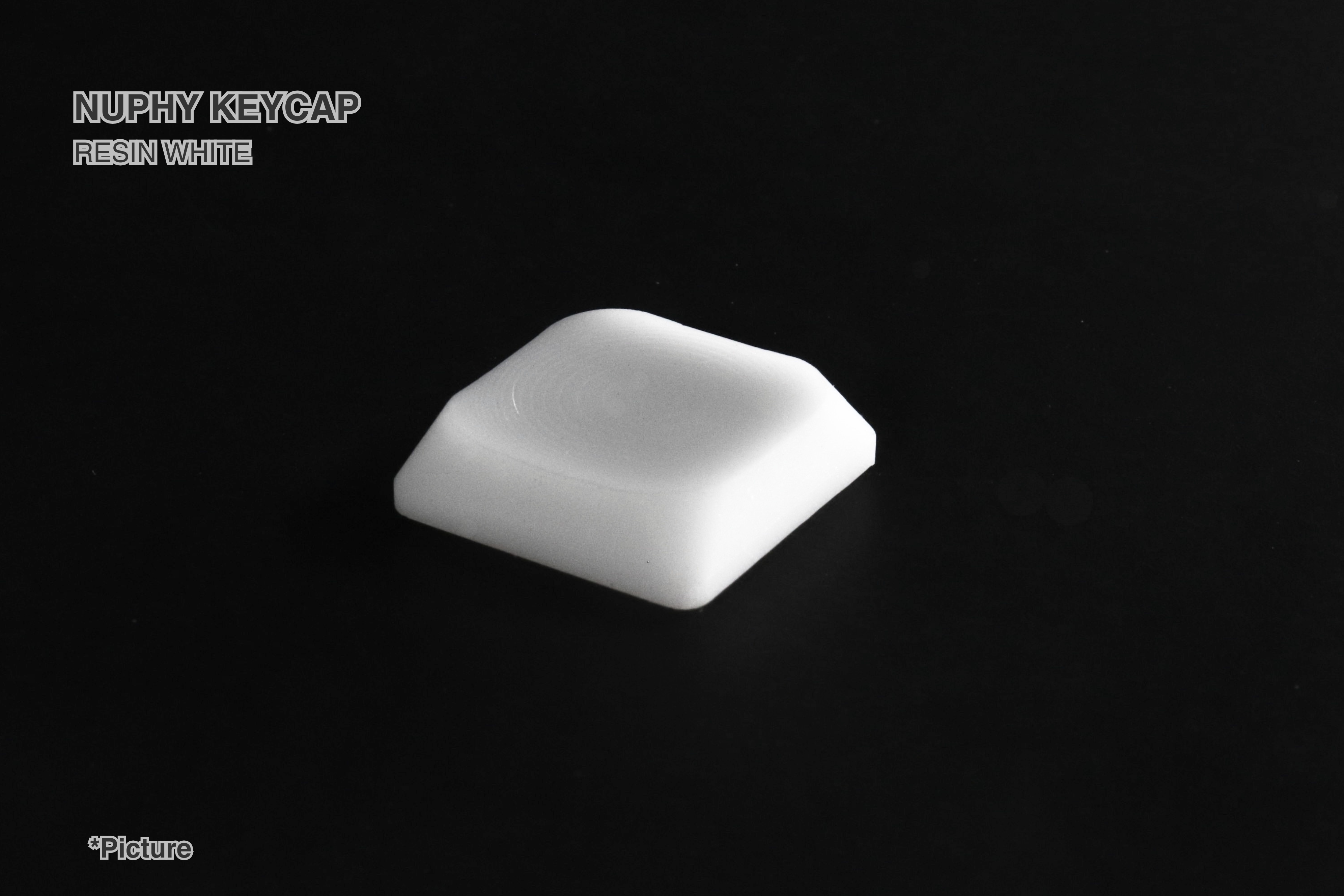 Choc Nuphy Keycaps Shown in White Resin