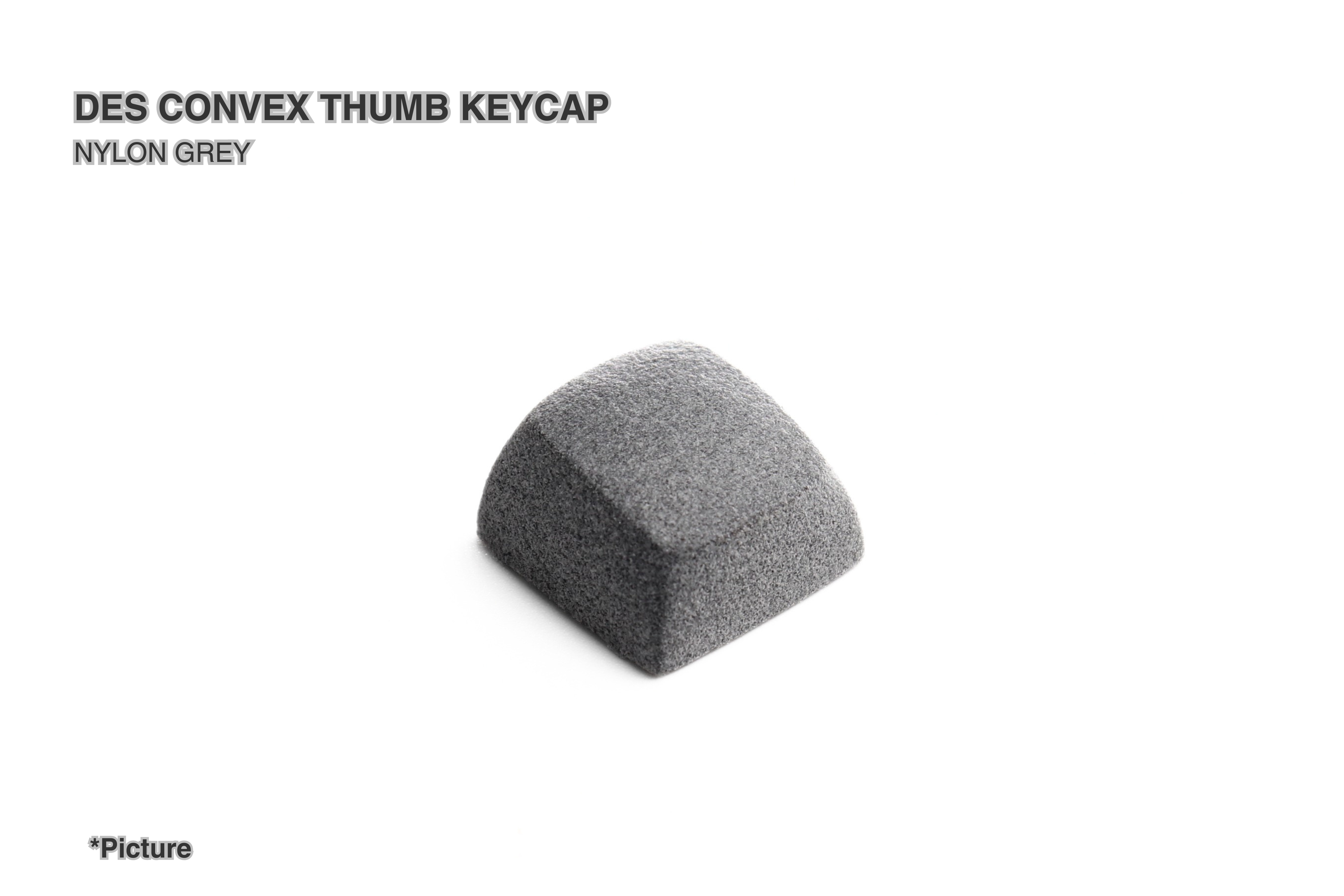 DES Convex Thumb Keycap Shown in Nylon Grey
