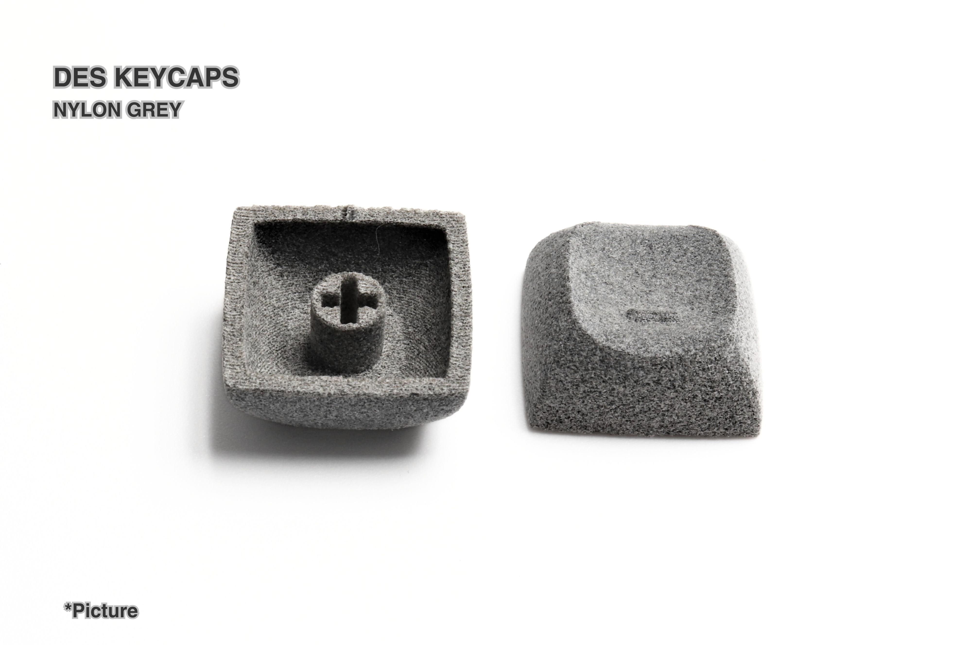 DES Homing Keycaps Shown in Grey Nylon