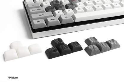 DSA Arrow Keycaps Shown in Different Variations