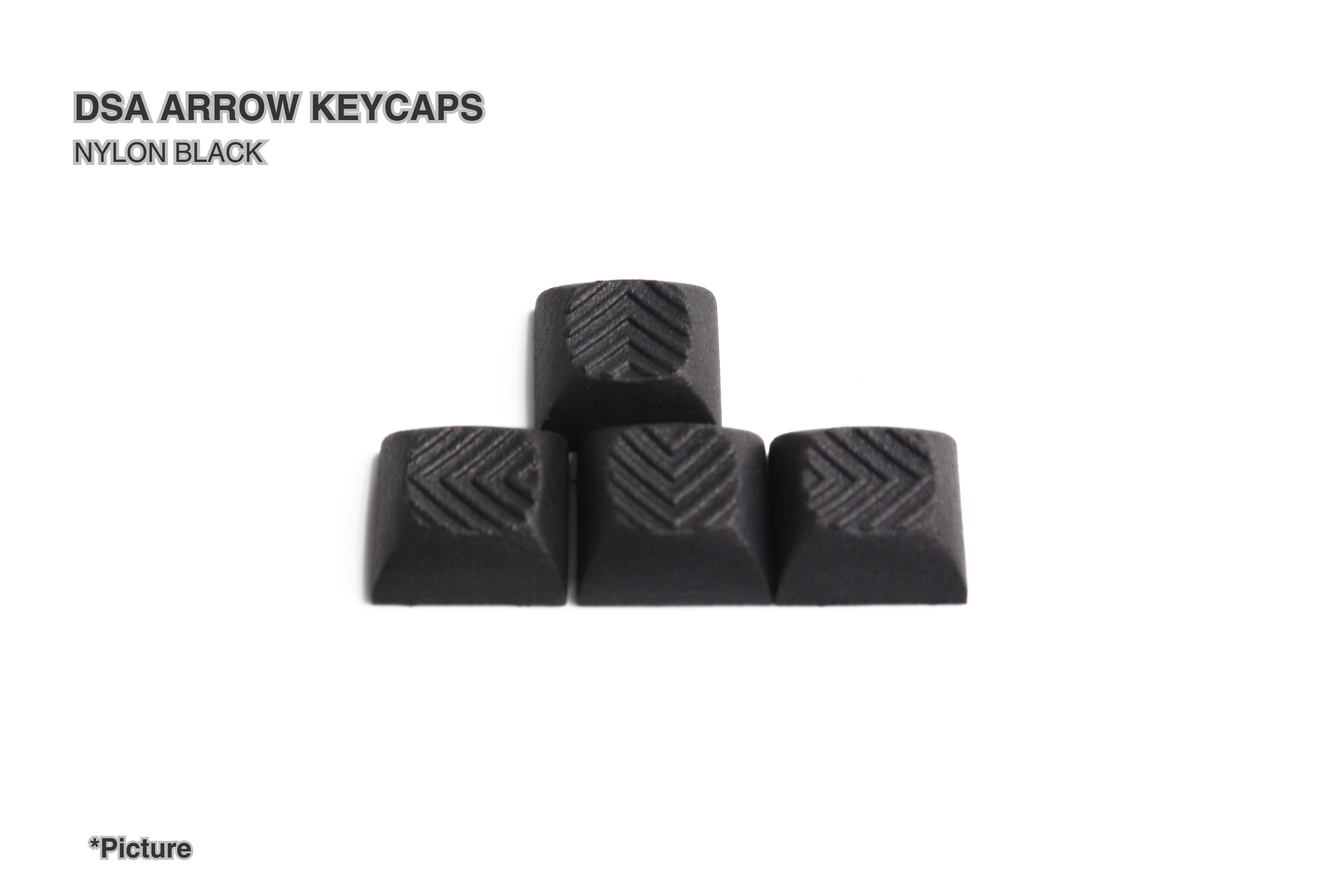 DSA Arrow Keycaps Shown in Nylon Black