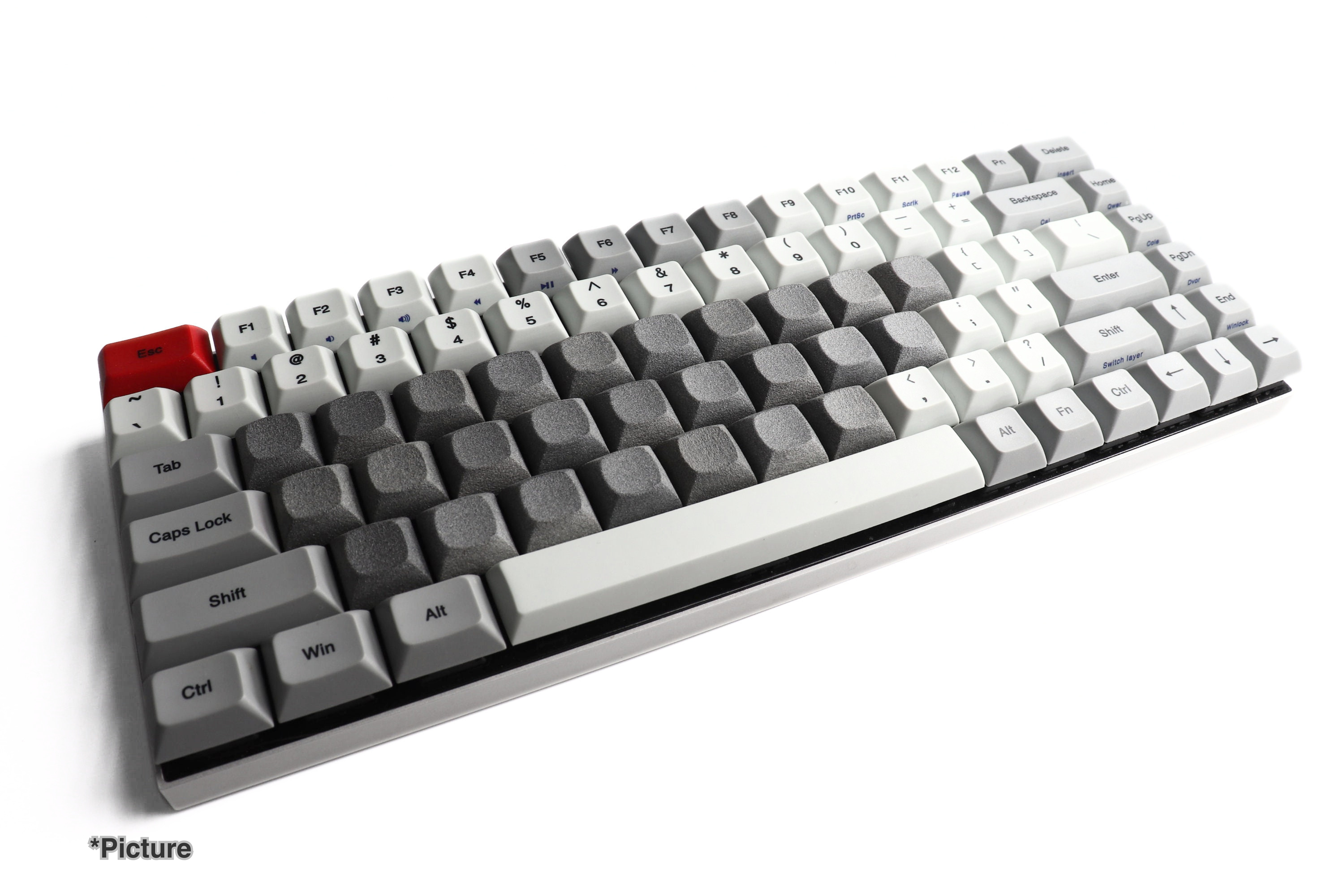 DSA Keycaps in Nylon Grey Material Installed on Keyboard