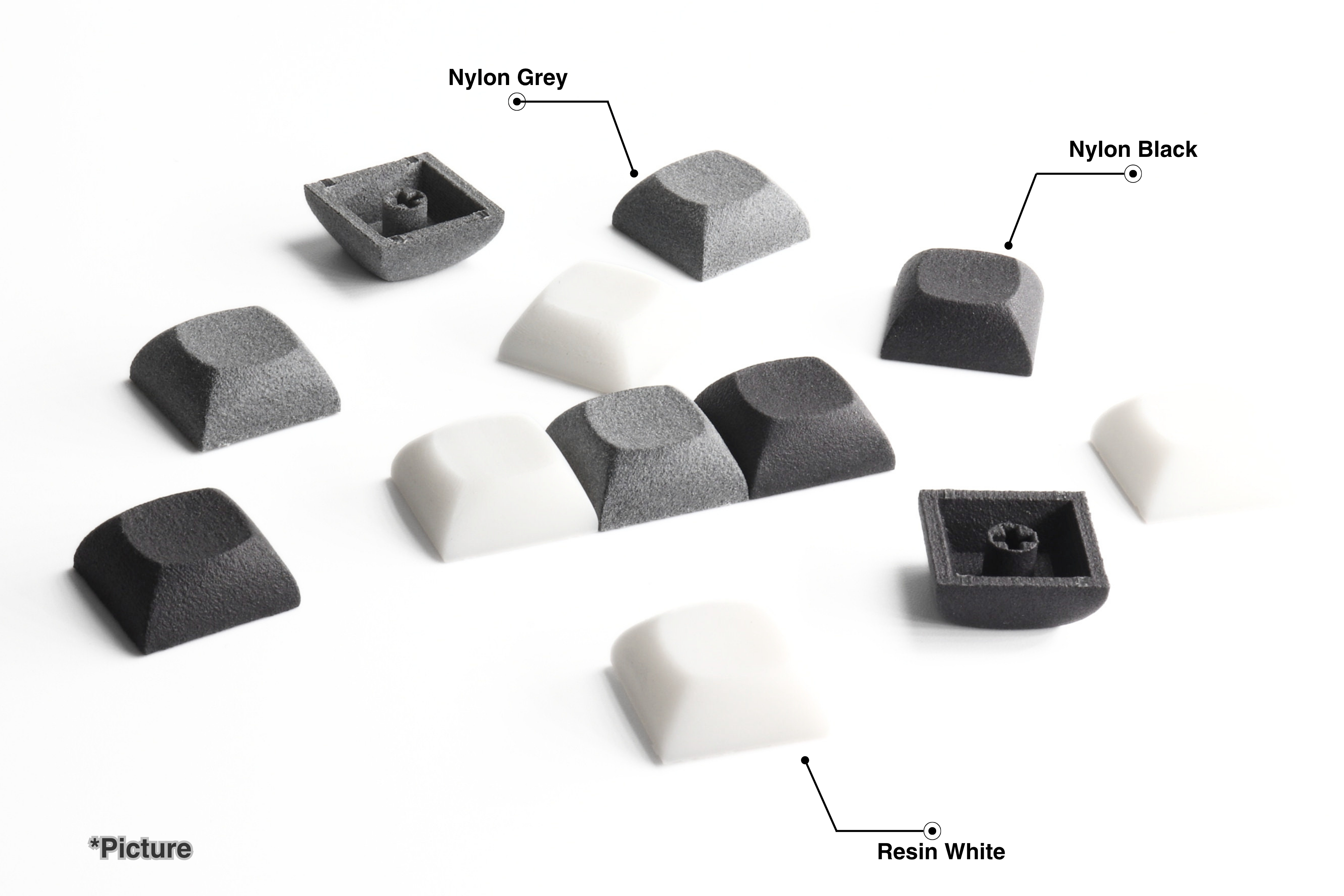 DSA Keycaps in Nylon and Resin Variants