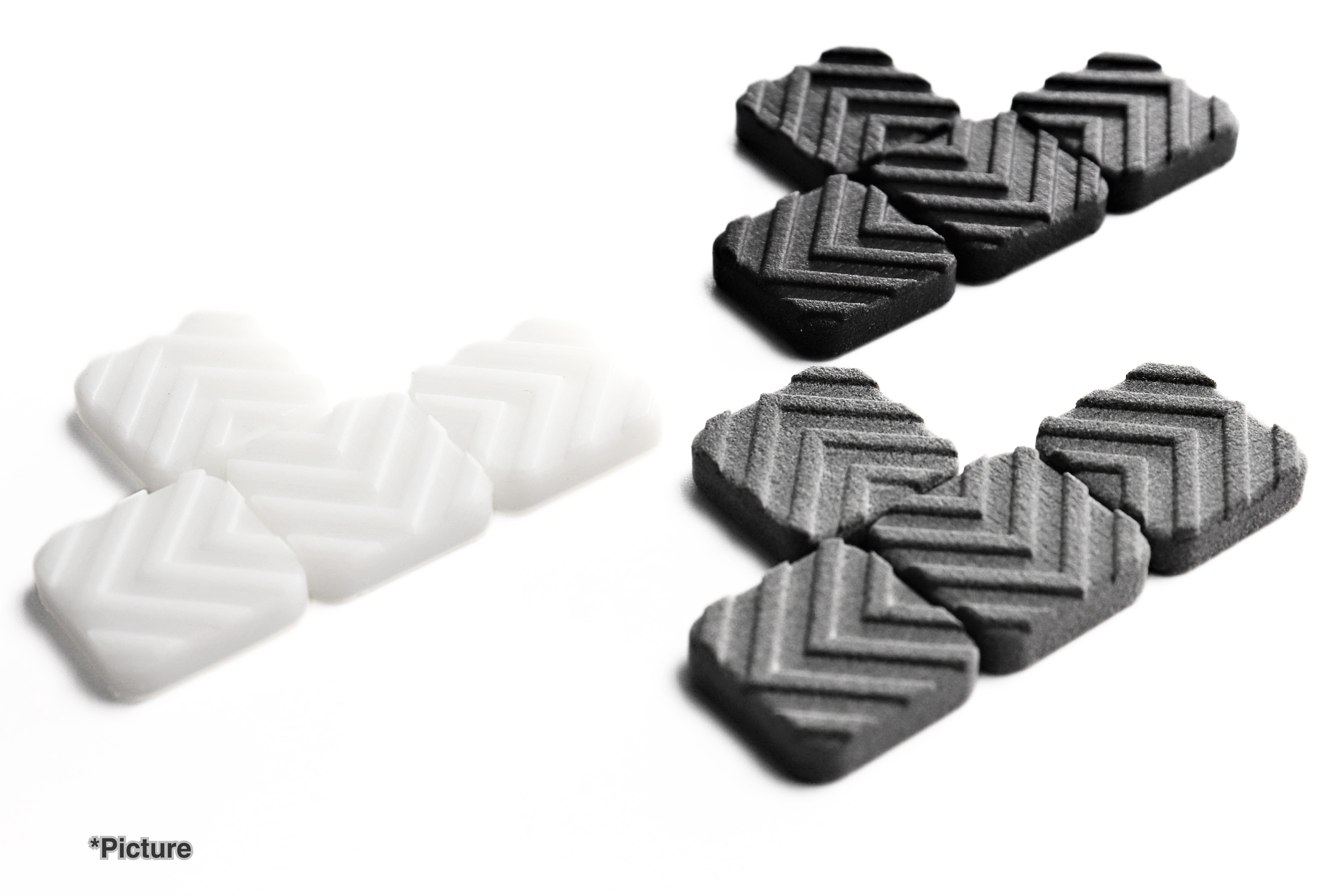 FMX Arrow Keycap Set Shown in Different Materials