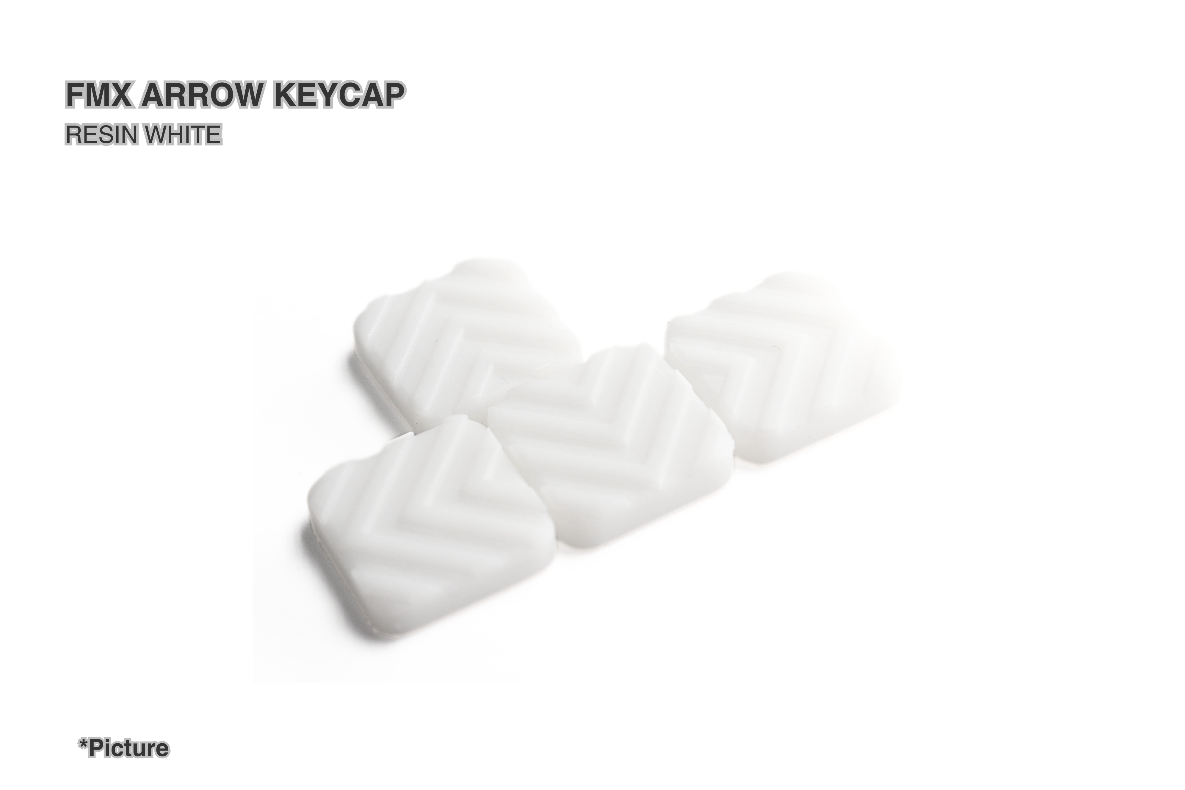 FMX Arrow Keycaps Shown in Resin White
