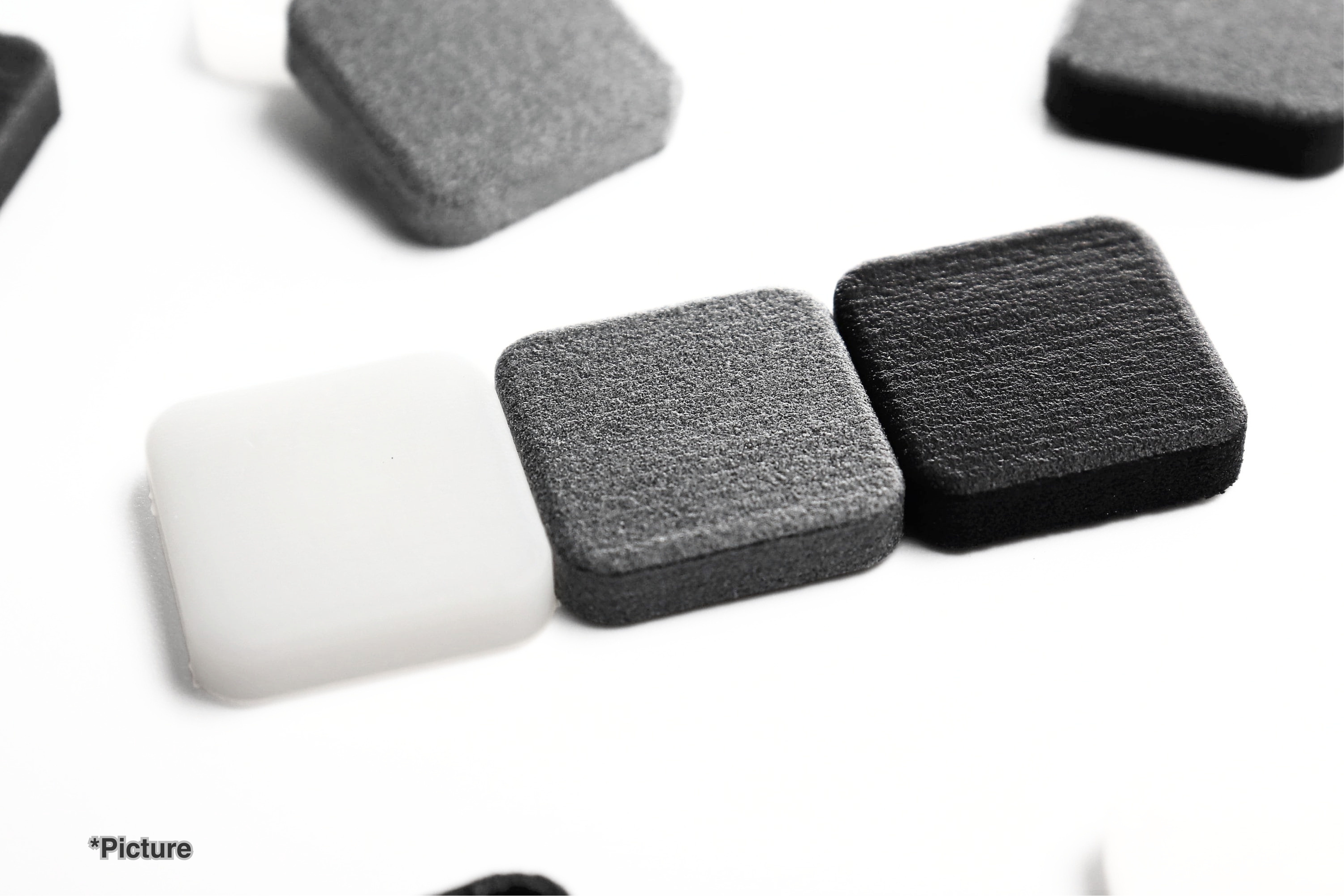 FMX Keycaps Shown in Different Material Options