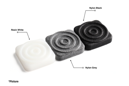 FMX Ripple Keycaps in Resin White, Nylon Black, and Nylon Grey