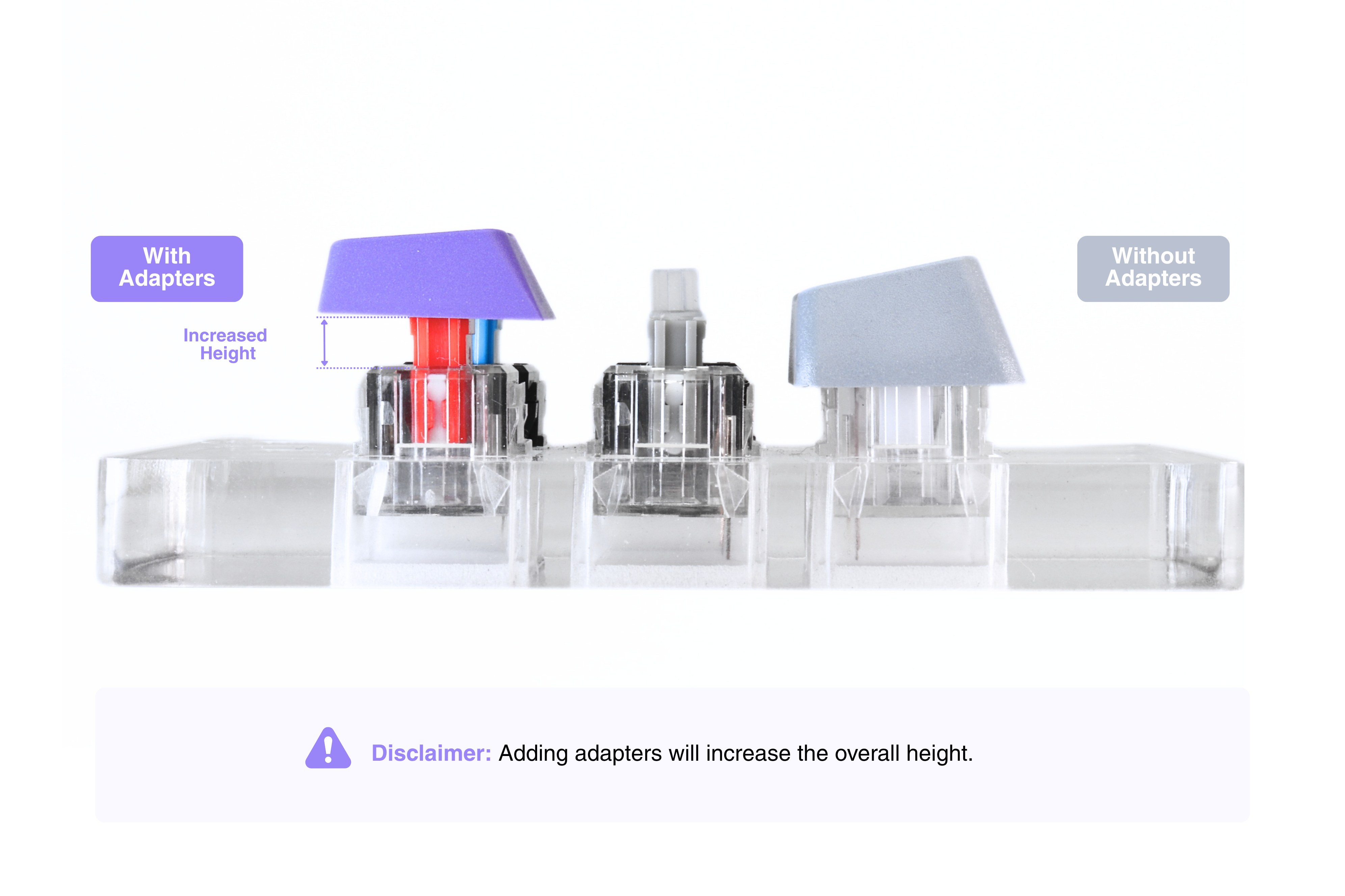 Increased Height Shown After Installing Matias Alps to MX Adapter