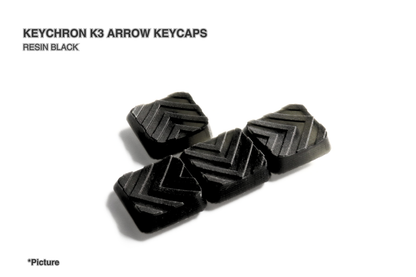 Keychron K3 Arrow Keycaps Shown in Black Resin Variation