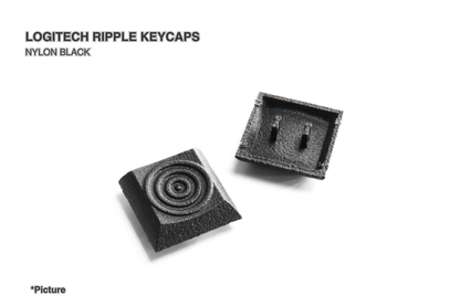 Logitech Ripple Keycaps Shown in Black Nylon