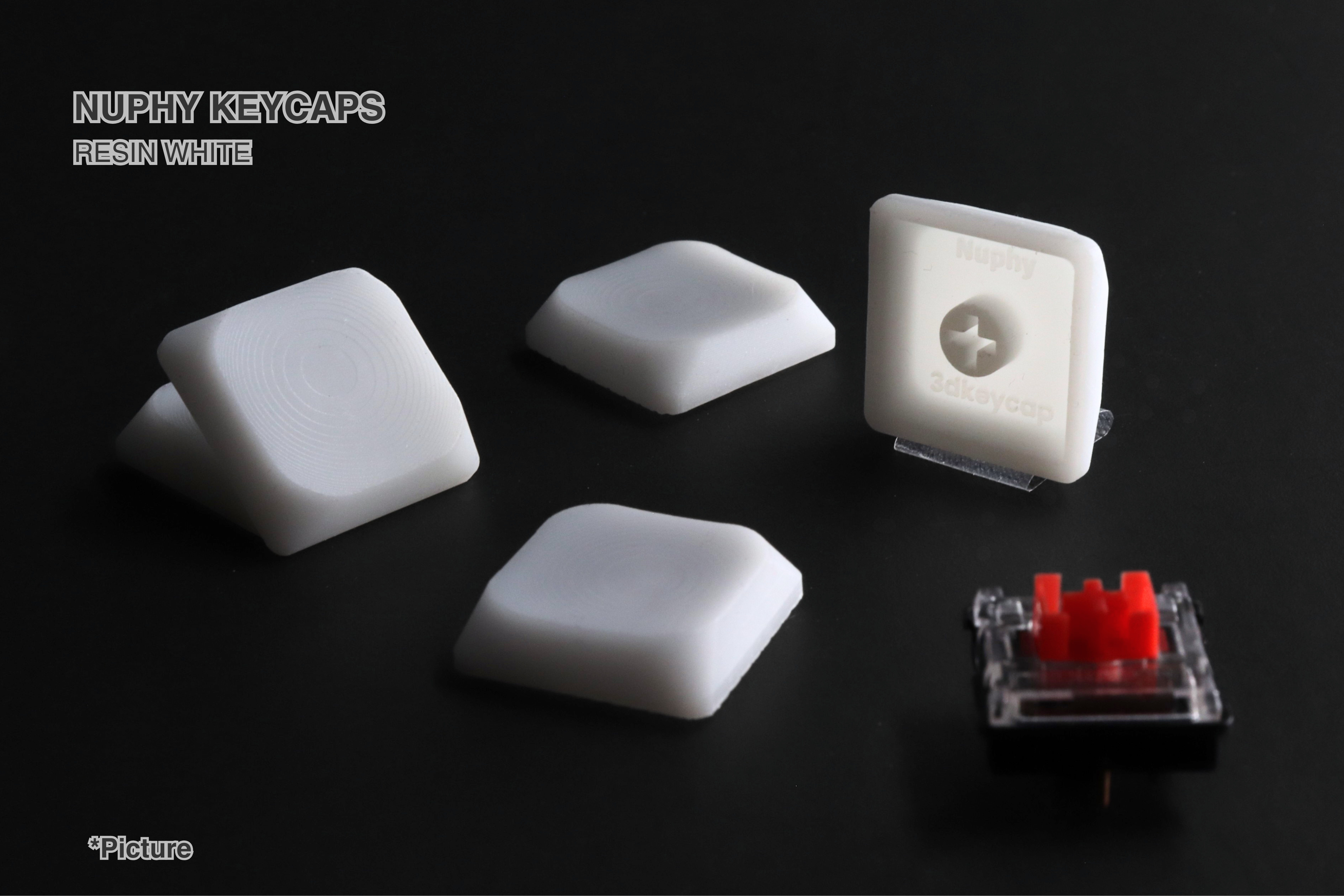 MX Nuphy Keycaps Shown in White Resin