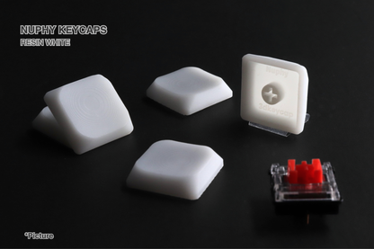 MX Nuphy Keycaps Shown in White Resin