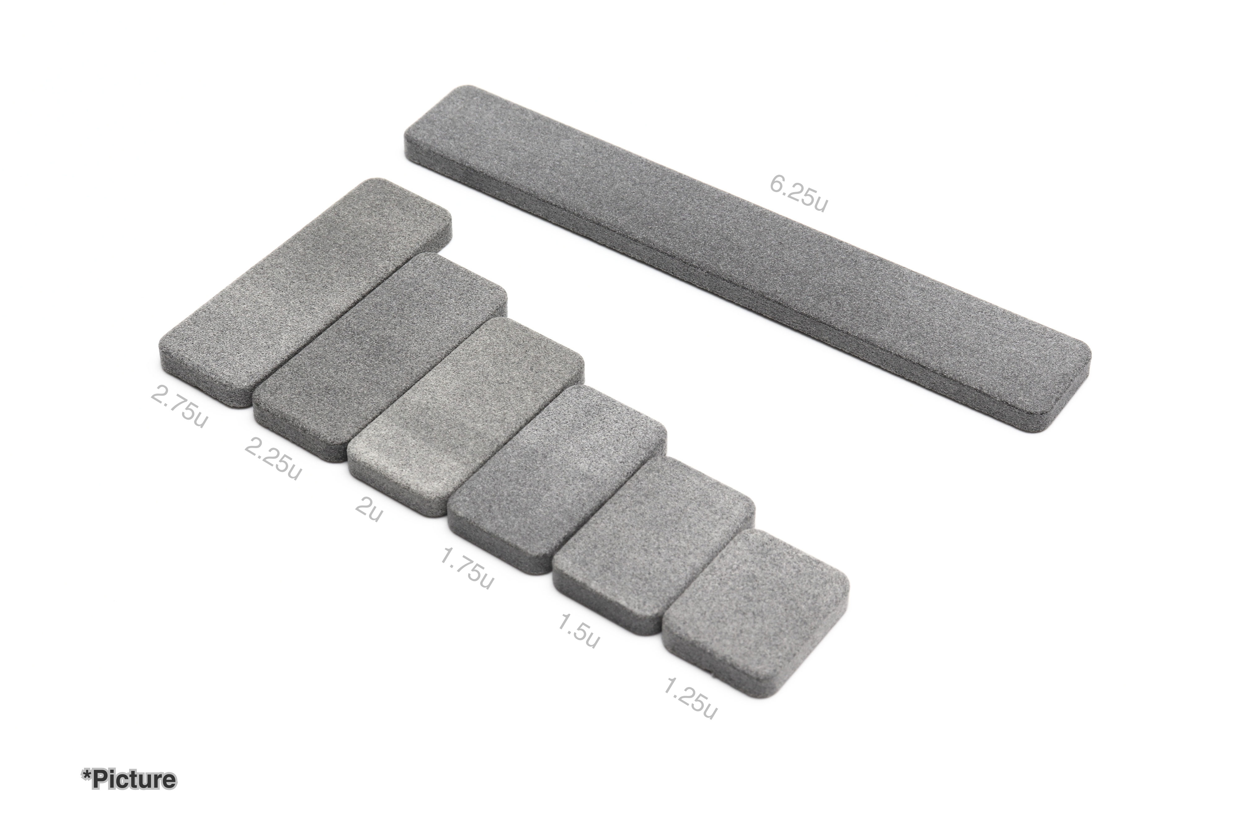 Nylon Grey FMX Modifiers Shown in Different Sizes