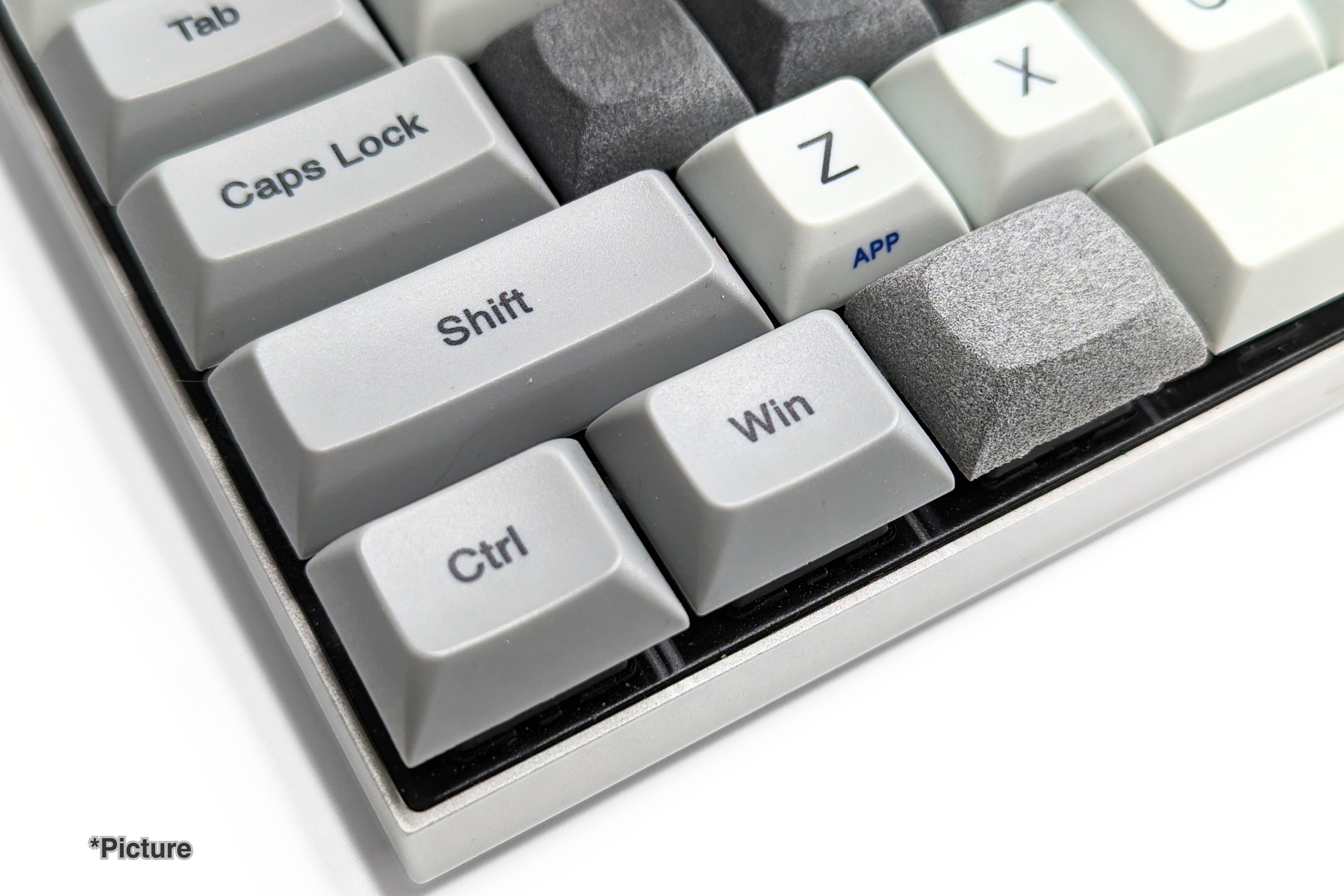Nylon Grey DSA Modifiers Installed on Keyboard