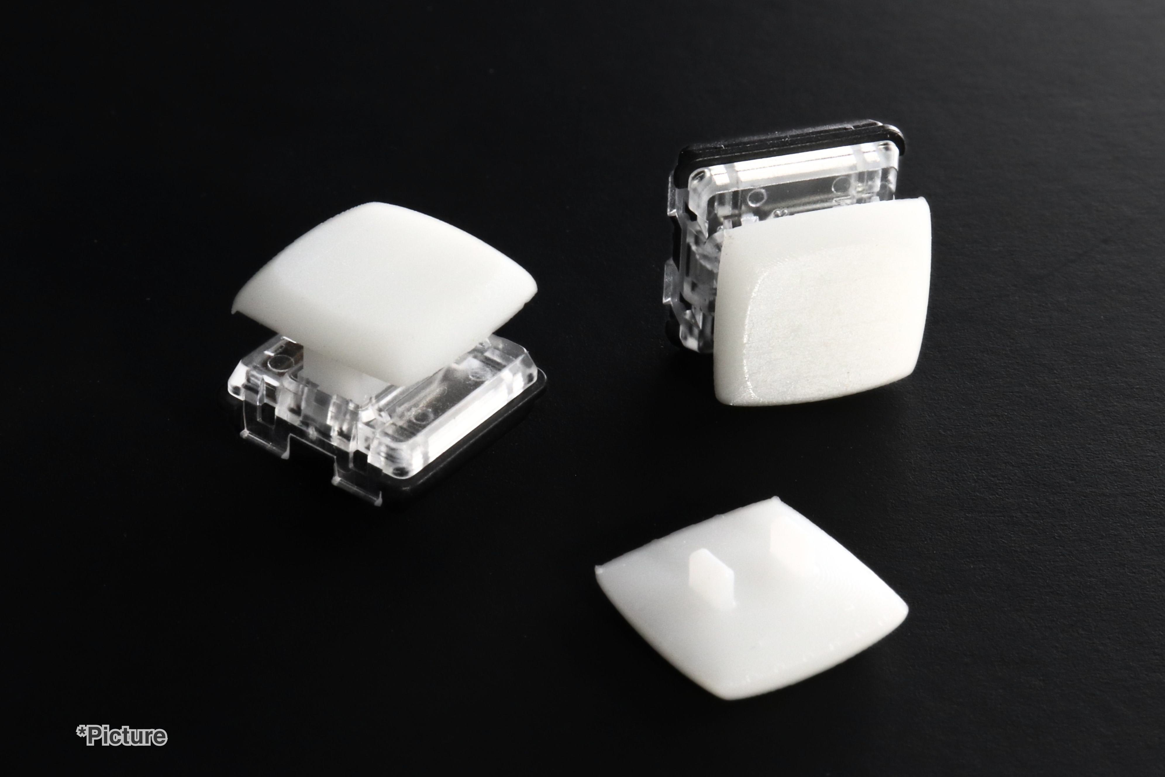 Philadephia 1u Keycaps Shown in Resin White