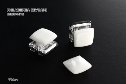 Philadephia Keycaps Shown in Resin White