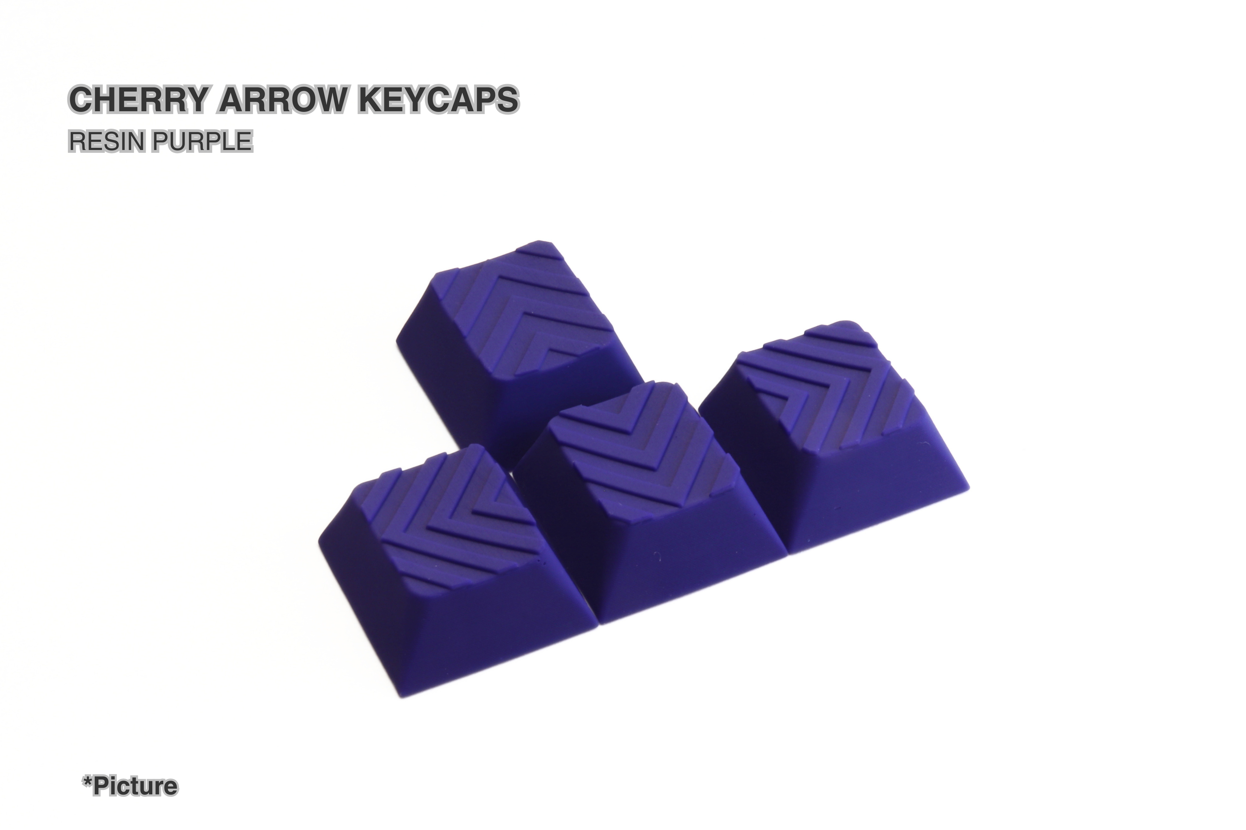 Cherry Arrow Keycap Set Shown in Resin Purple