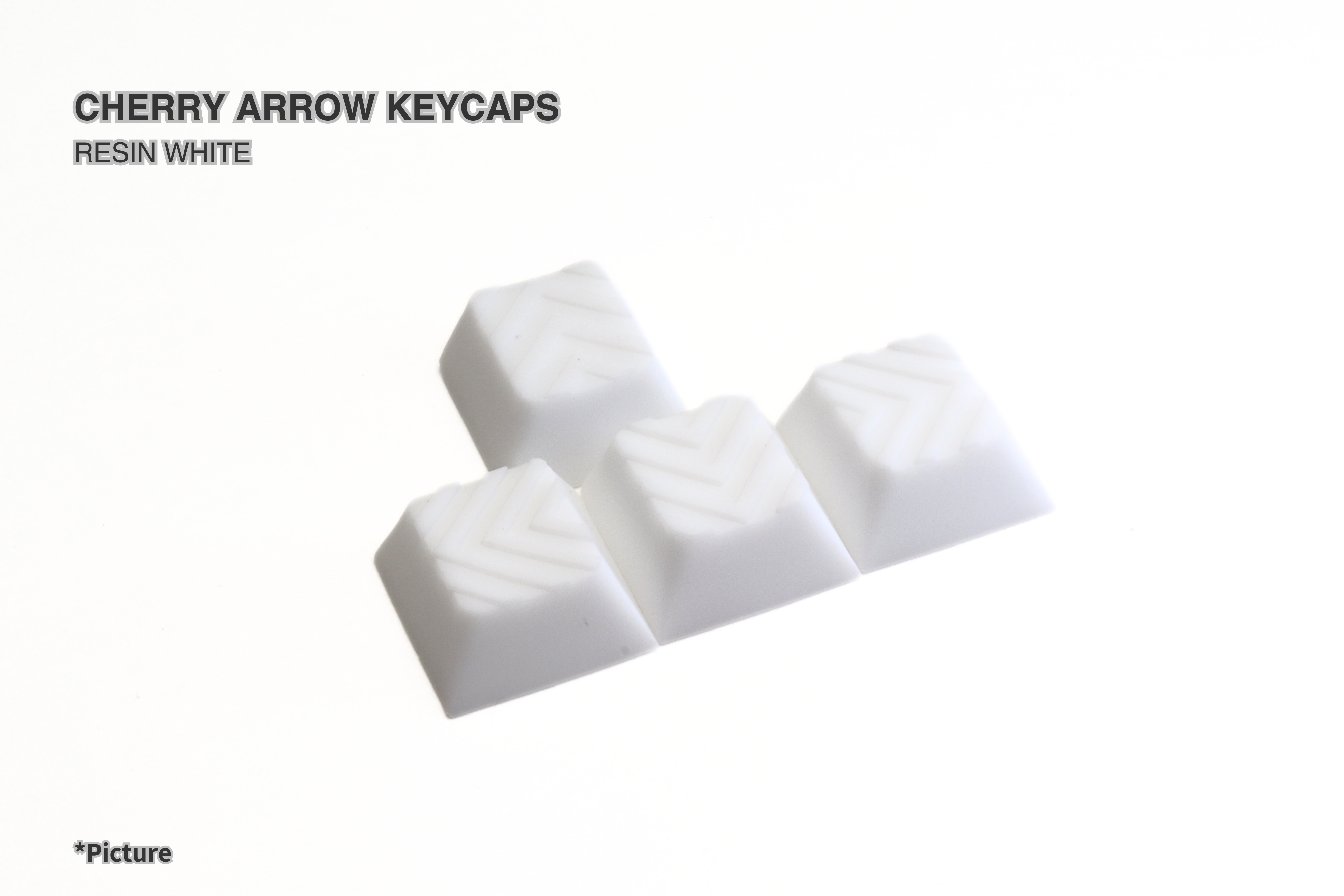 Cherry Arrow Keycap Set Shown in Resin White