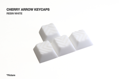 Cherry Arrow Keycap Set Shown in Resin White