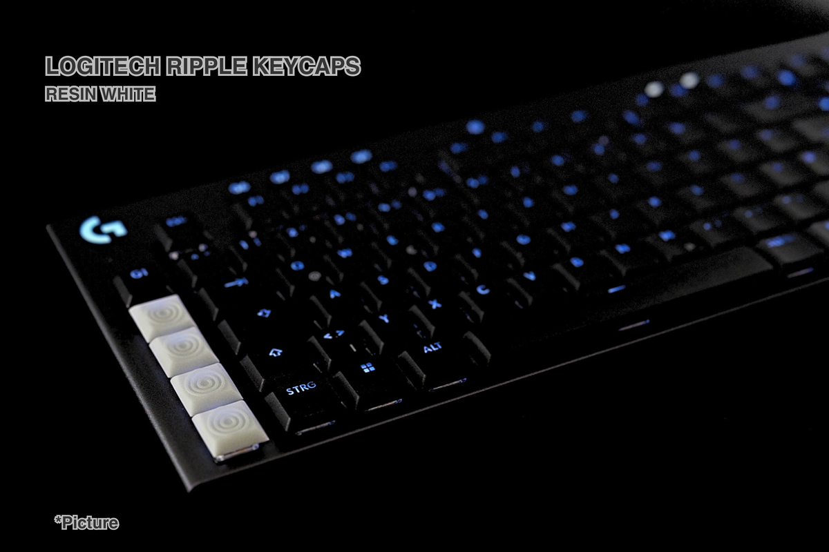 Logitech Ripple Keycaps Shown in Resin White