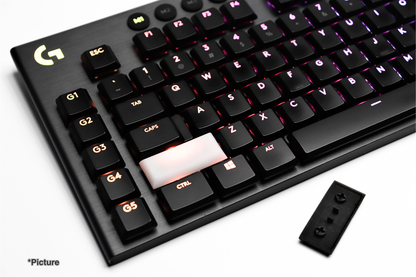White Resin Logitech Modifier Installed on Keyboard 