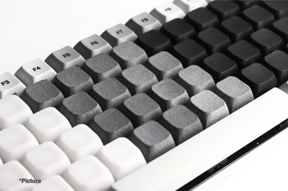 XDA 1u Keycaps in Resin White, Nylon Grey, and Nylon Black