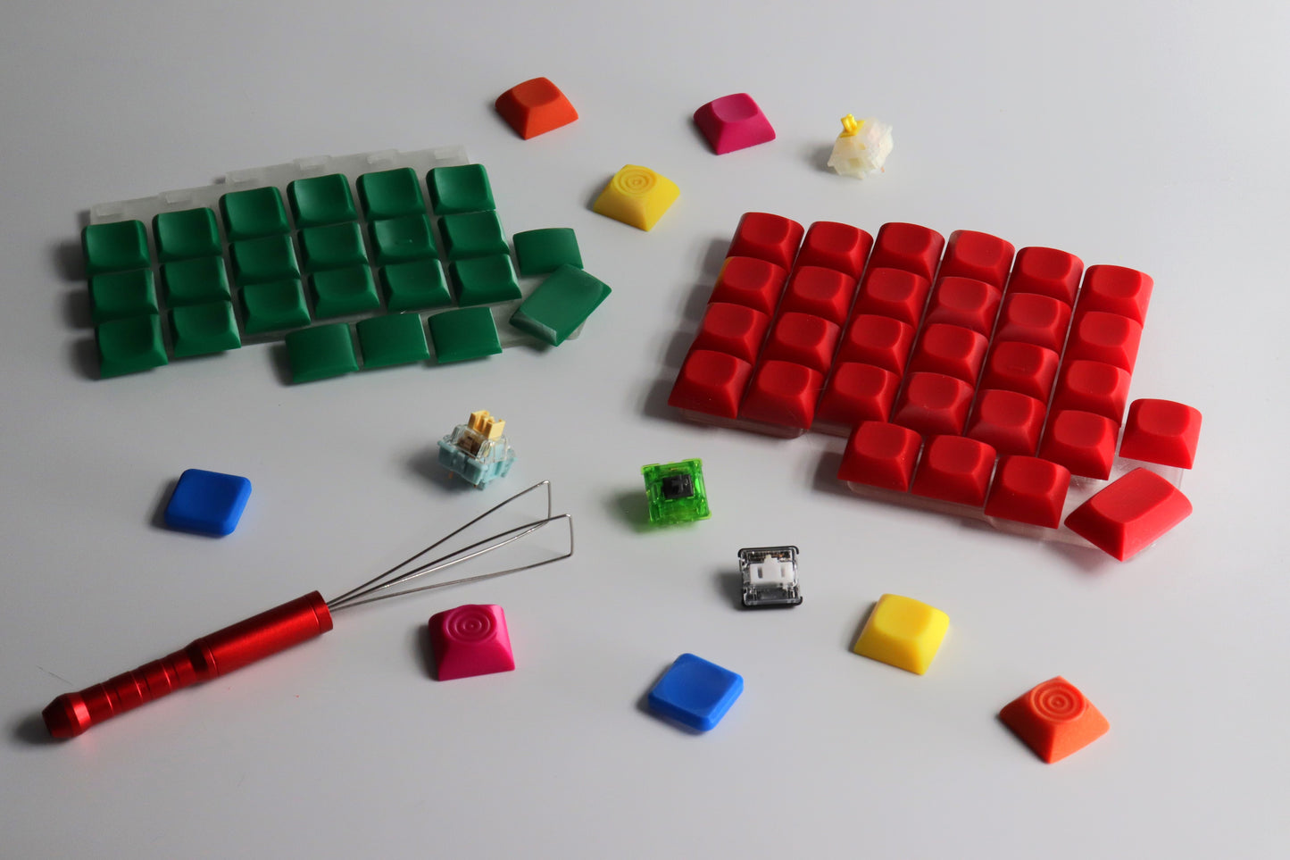 KLP-Chicago Colored Steno Keycap Set, low profile ergonomic sculpted keycaps