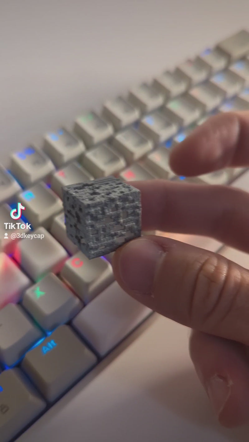 Video of Minecraft ore keycap on mechanical keyboard